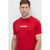 Majica kratkih rukava Karl Lagerfeld za muškarce, boja: crvena, s tiskom, 543221.755085
