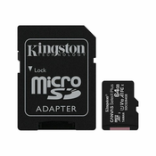 Kingston Flash Memory Card with adapter Canvas Select Plus - microSDXC UHS-I - 64 GB