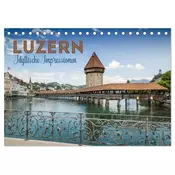 LUZERN Idyllische Impressionen (Tischkalender 2026 DIN A5 quer), CALVENDO Monatskalender