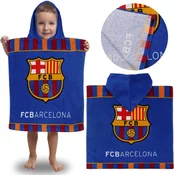 FC Barcelona FC Barcelona Otroška brisača za bazen, HITRO SUŠEČI se pončo s kapuco za dečka, 100 % BOMBAŽ 50x100 cm OEKO-TEX