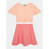 United Colors Of Benetton Vsakodnevna obleka 47KTCV01B Oranžna Regular Fit