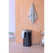 Košara za perilo 60 litrov s plastičnim pokrovom - Matt Black