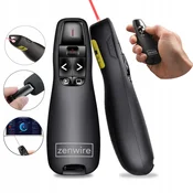 Zenwire Zenwire S15 brezžični prezenter z laserskim kazalnikom in USB sprejemnikom za predstavitve, Plug & Play, rdeči laser, do 15 m, (5000197814)