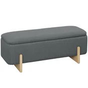 HOMCOM HOMCOM sedežna klop poliester, kavčuk les 111D x 44Š x 44,5V cm Temno siv, (5000242486)