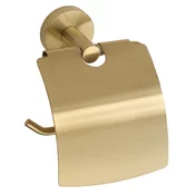 X-ROUND GOLD držalo za toaletni papir s pokrovom, zlata mat barva - Zlata mat barva - 140x155x80 mm - Sapho - X-ROUND - 24 - Medeninasti - Nosilec toaletnega papirja - Krožni - PVD premaz - 140 - 155 - 80 - 14