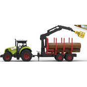 traktor s prikolico in hlodi