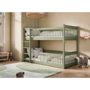 Drveni dječji krevet na kat Boston - olive - 200x90 - Madrac PE pjena 8 cm-spužvasti madrac