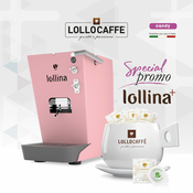 Lollo Caffé Kavni aparat Lollina New Plus na ESE Pods Pink + 40 ESEa XXL skodelica