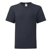 Navy blue childrens t-shirt in combed cotton Fruit of the Loom