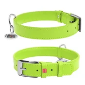 Waudog Glamour usnjena ovratnica - ZELENA 21-29 cm