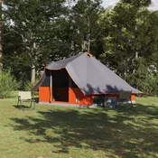 Tipi šator s krovom Siva i narancasta 358 x 296 x 258 cm taft