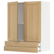 METOD / MAXIMERA Zidni ormaric s 2 vrata/2 fioke, bela/Forsbacka hrastovina, 80x100 cm