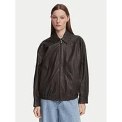 Weekend Max Mara Usnjena jakna Cose 2625446041 Temno rjava Regular Fit