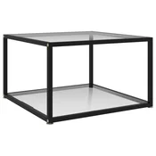 Vidaxl Klubska mizica prozorna 60x60x35 cm kaljeno steklo