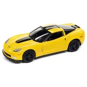 Kolekcionarski model Johnny Lightning Moderni automobili - Chevrolet Corvette Z06 (Velocity Yellow s crnim prugama) (2012) (L.E. 15436 kom.)