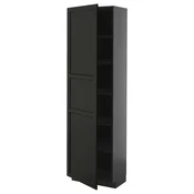 METOD Visoki element s policama, Crnosiva/Lerhyttan crno bajcovano, 60x37x200 cm