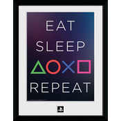 Plakat s okvirom GB eye Games: PlayStation - Eat, Sleep, Repeat