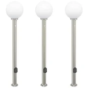 vidaXL vidaXL Stebričke s senzorjem in vtičnico 3 kosi 120 cm nerjaveče jeklo IP44, (5000296956)