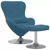 Jaja Stolica s Pufom with Footstool Plava Baršun