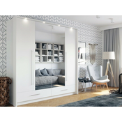 Garderobna omara Honolulu 196 Bela, 221x209x67cm, Vrata omare: Drsna, S tečaji