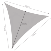 VOLINO MG Sunshade Sail sunčano jedro 3x3x3m, siva