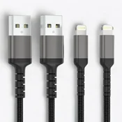 Polnilni in podatkovni kabel Nylon Braided 2m USB - lightning (2 kosa)