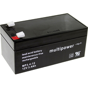 MULTIPOWER multipower PB-12-3,4-4,8 MP3,4-12 svinčeni akumulator 12 V 3.4 Ah svinčevo-koprenast (ŠxVxG) 134 x 66.5 x 67mm ploščati vtič 4,8mm brez vzdrževanja, n, (20439209)