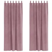 Vidaxl Zatemnitvene zavese 2 szt. Temno roza 140 x 260 cm Žamet