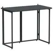 Vidaxl Zložljiva vrtna miza črna 90x51x75 cm poli ratan