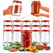 shumee 60x steklenih kozarcev za med 520 ml za marmelado, medene konzerve, premer 82 s pokrovom