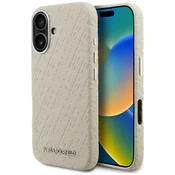 Ovitek Karl Lagerfeld FW Stamped Karl MagSafe ovitek za iPhone 16, bež (KLHMP16SPGKLFOFE)