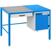Proline Brusilna miza za delavnice 1180x780x850 mm s predalom za prah in omarico