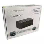 LC POWER HDD D. Station dual bay LC-DOCK-U3-V 2xSSD/HDD Black, USB 3.0