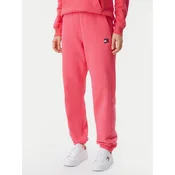 Tommy Jeans Spodnji del trenirke Badge DW0DW20679 Roza Regular Fit