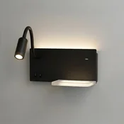 Milagro Milagro SHELF leva črna LED stenska svetilka s polico, 4W+5W+2W