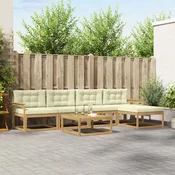 Set vanjskih sofa 6 pcs Bijela i krem 79 x 79 x 37 cm Poliester