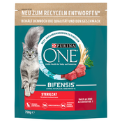 Purina ONE Sterilcat z govedino - Varčno pakiranje: 3x750 g