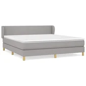 Vidaxl Box spring postelja z vzmetnico svetlo siva 160x200 cm žamet
