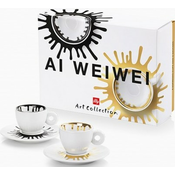 Illy Ai Weiwei porculanske šalice za cappuccino s tanjuricima 2 x 160 ml