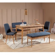 Hanah Home Vina Trpezarijski set, smede-tamnoplava