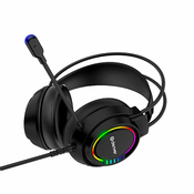 Denver GHS-130 naglavne slušalice i slušalice s ugradenim mikrofonom Žicano Obruc za glavu Igranje Crno