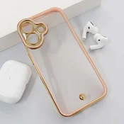 Maska za iPhone 16 Luxury Crystal Clear roze