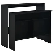 Barski stol s 2 stolne ploce crni 130 x 40 x 120 cm