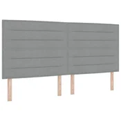 Vidaxl Postelja z vzmetnico z vzmetnico Svetlo siva 200 x 200 cm blago