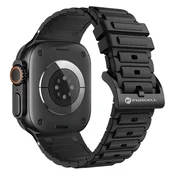 FORCELL Pas za Apple Watch Forcell F-Design FA06 z luknjami, silikon, 42/44/45/49 mm, črn