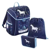 Šolska torba - 3-delni komplet, Baggymax Denim Horse, teža samo 0,65 kg