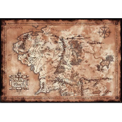 Plakat The Lord of the Rings - zemljevid Srednjega sveta - 91,5 × 61 cm (ABYDCO224)