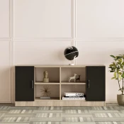 Hanah Home Komoda 139x61,8x46,3cm Hrast-Crna