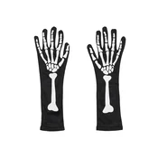 Svetleče rokavice s kostjo, črne, velikost S/M, 39,5 cm