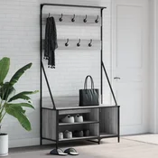shumee vidaXL Stojalo za oblačila s prostorom za čevlje, sivo hrastovo, 100x41x184 cm